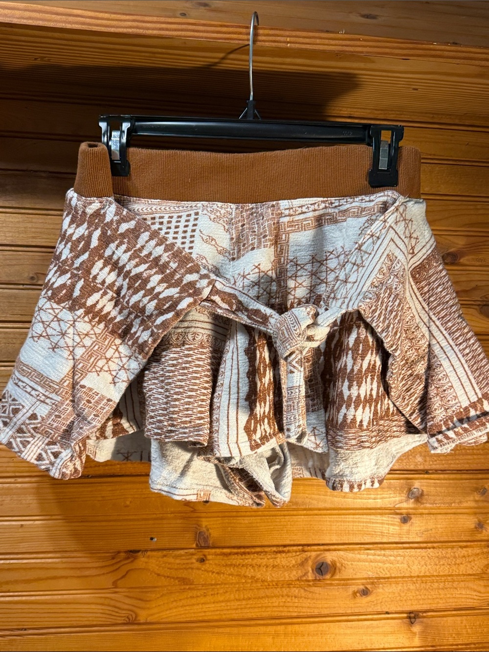 Anthro Daily Practice Brown & Cream Printed Knit Skirt